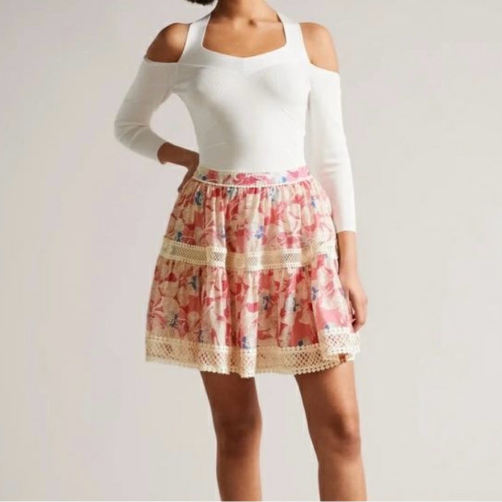 Ted Baker London floral embroidered skirt